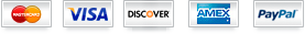 Mastercard, Visa, Discover, Amex and PayPal accepted